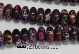 CDT372 15.5 inches 6*12mm rondelle dyed aqua terra jasper beads