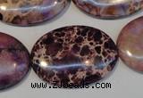 CDT422 15.5 inches 25*35mm oval dyed aqua terra jasper beads