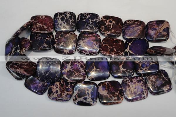 CDT430 15.5 inches 30*30mm square dyed aqua terra jasper beads