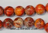 CDT494 15.5 inches 12mm round dyed aqua terra jasper beads