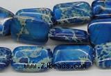 CDT55 15.5 inches 13*18mm rectangle dyed aqua terra jasper beads