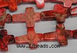 CDT566 15.5 inches 15*20mm cross dyed aqua terra jasper beads