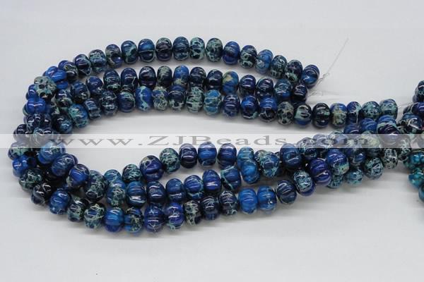 CDT59 15.5 inches 10*14mm pumpkin dyed aqua terra jasper beads