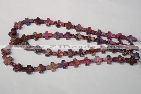 CDT722 15.5 inches 12*16mm cross dyed aqua terra jasper beads