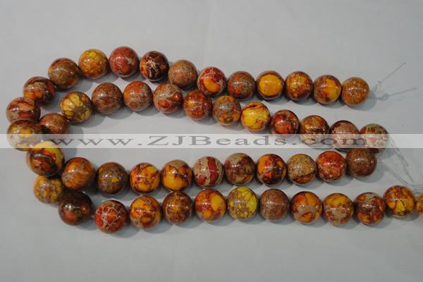 CDT742 15.5 inches 16mm round dyed aqua terra jasper beads