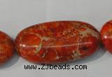 CDT752 15.5 inches 20*40mm oval dyed aqua terra jasper beads