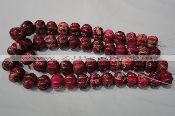 CDT767 15.5 inches 15*18mm pumpkin dyed aqua terra jasper beads