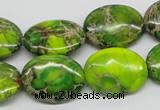 CDT93 15.5 inches 15*20mm oval dyed aqua terra jasper beads