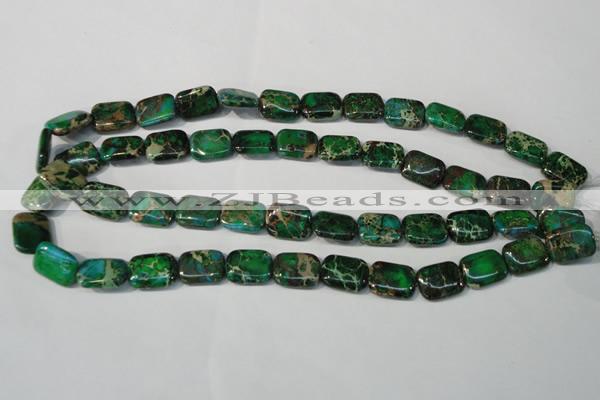 CDT974 15.5 inches 12*16mm rectangle dyed aqua terra jasper beads