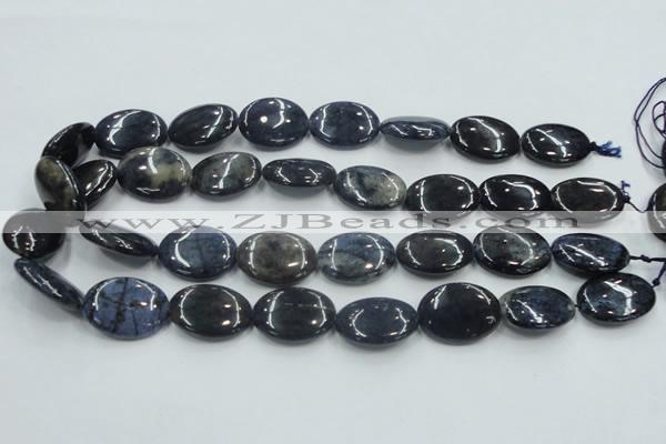 CDU01 15.5 inches 18*25mm oval natural blue dumortierite beads