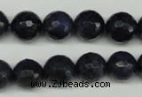 CDU112 15.5 inches 8mm faceted round blue dumortierite beads