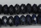 CDU120 15.5 inches 6*10mm faceted rondelle blue dumortierite beads