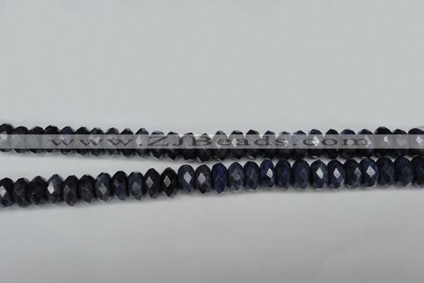 CDU120 15.5 inches 6*10mm faceted rondelle blue dumortierite beads