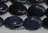 CDU212 15.5 inches 13*18mm oval matte blue dumortierite beads