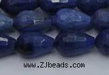 CDU214 15.5 inches 10*15mm faceted teardrop blue dumortierite beads