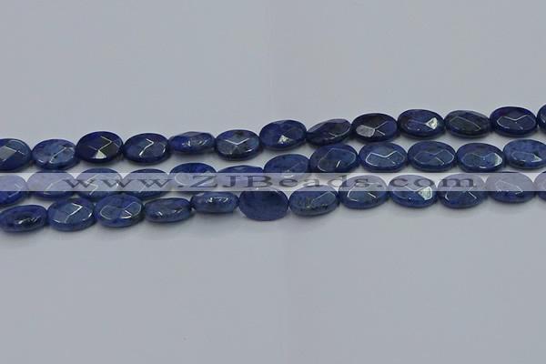 CDU217 15.5 inches 10*14mm faceted oval blue dumortierite beads