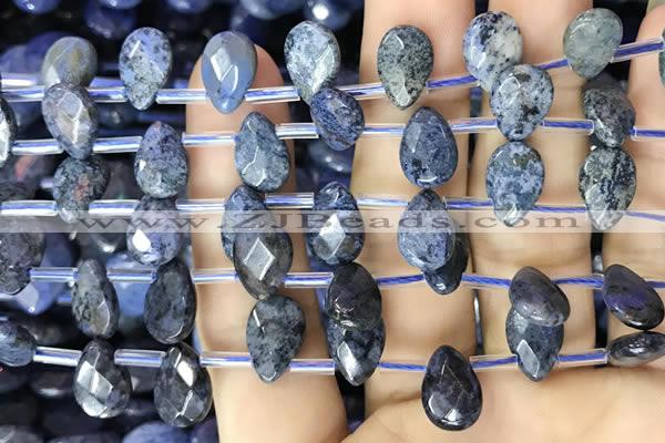 CDU221 Top drilled 8*12mm faceted briolette dumortierite beads