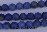 CDU301 15.5 inches 6mm round matte blue dumortierite beads