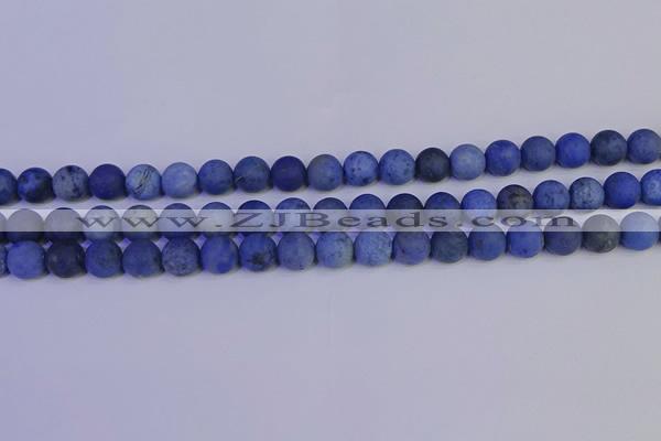 CDU302 15.5 inches 8mm round matte blue dumortierite beads