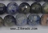 CDU312 15.5 inches 12mm faceted round blue dumortierite beads
