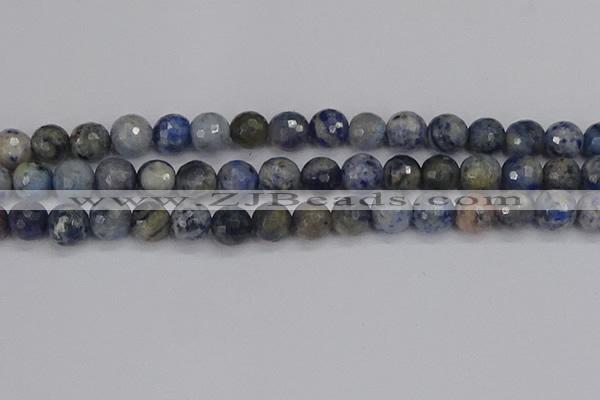 CDU312 15.5 inches 12mm faceted round blue dumortierite beads