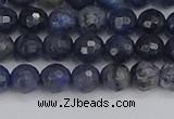 CDU316 15.5 inches 6mm faceted round blue dumortierite beads