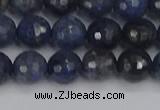 CDU317 15.5 inches 8mm faceted round blue dumortierite beads