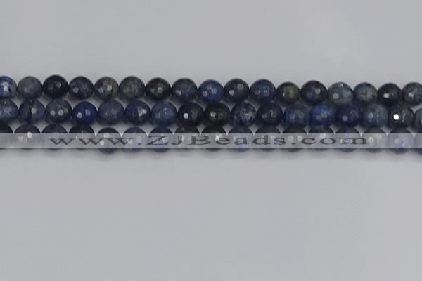 CDU318 15.5 inches 10mm faceted round blue dumortierite beads