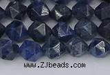 CDU330 15.5 inches 6mm faceted nuggets blue dumortierite beads