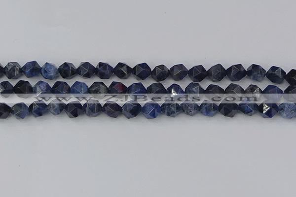 CDU331 15.5 inches 8mm faceted nuggets blue dumortierite beads