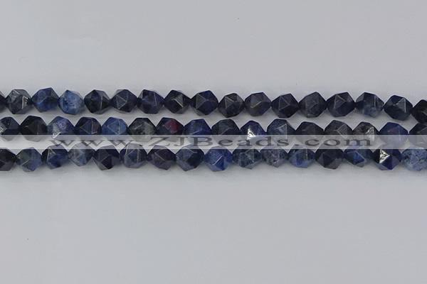 CDU331 15.5 inches 8mm faceted nuggets blue dumortierite beads