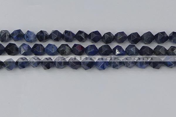 CDU333 15.5 inches 12mm faceted nuggets blue dumortierite beads