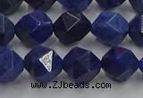 CDU338 15.5 inches 10mm faceted nuggets blue dumortierite beads