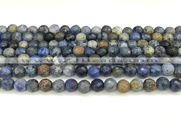 CDU380 15 inches 6mm faceted round dumortierite beads