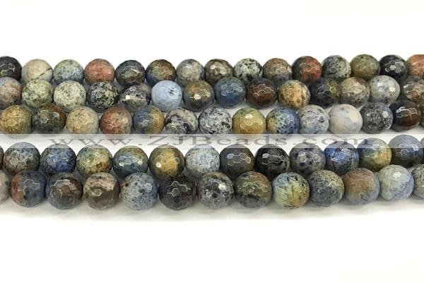 CDU381 15 inches 8mm faceted round dumortierite beads