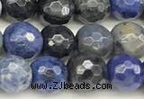 CDU385 15 inches 6mm faceted round dumortierite beads