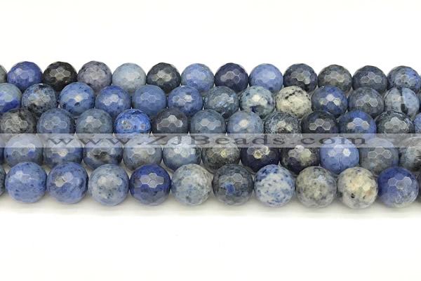 CDU387 15 inches 10mm faceted round dumortierite beads