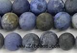 CDU391 15 inches 6mm round matte dumortierite beads