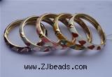 CEB06 5pcs 10mm width gold plated alloy with enamel bangles wholesale