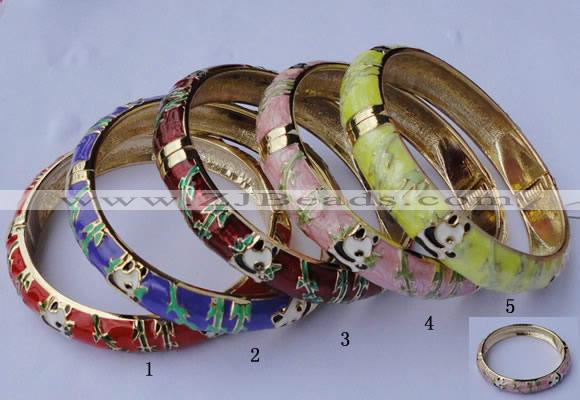 CEB07 5pcs 11.5mm width gold plated alloy with enamel bangles wholesale