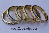 CEB10 5pcs 11.5mm width gold plated alloy with enamel bangles wholesale