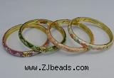 CEB105 7mm width gold plated alloy with enamel bangles wholesale