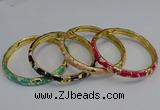 CEB106 7mm width gold plated alloy with enamel bangles wholesale