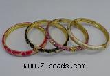 CEB107 7mm width gold plated alloy with enamel bangles wholesale