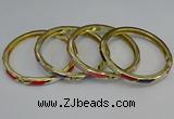 CEB109 7mm width gold plated alloy with enamel bangles wholesale