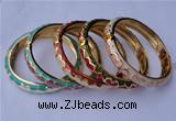 CEB11 5pcs 10mm width gold plated alloy with enamel bangles wholesale