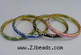 CEB111 6mm width gold plated alloy with enamel bangles wholesale