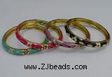 CEB116 7mm width gold plated alloy with enamel bangles wholesale