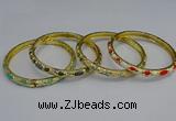 CEB117 6mm width gold plated alloy with enamel bangles wholesale