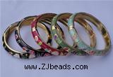 CEB12 5pcs 10mm width gold plated alloy with enamel bangles wholesale